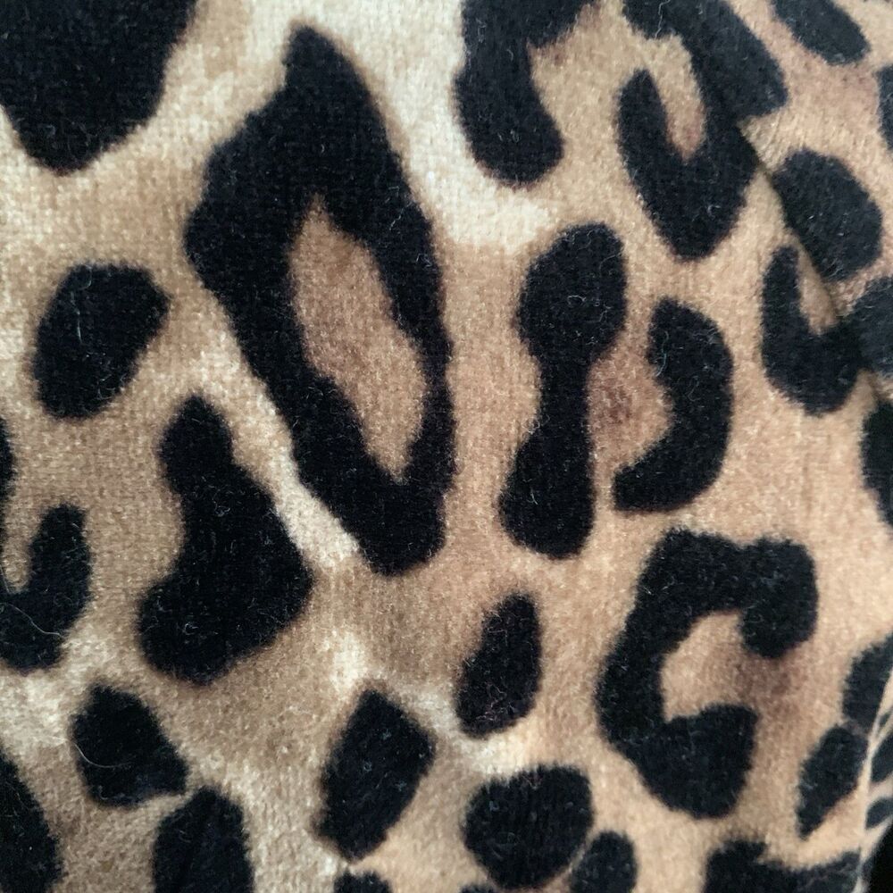 Jones New York Track Jacket Velour Leopard Print Sz M Full Zip - Picture 5 of 7
